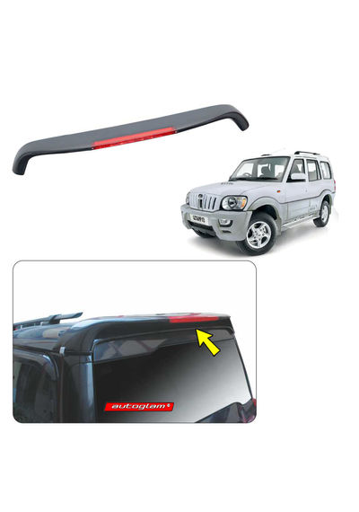 Roof Spoiler with LED Light for Mahindra Scorpio 2002-2014 Models, Color - MIST SILVER, AGMS02RSMS