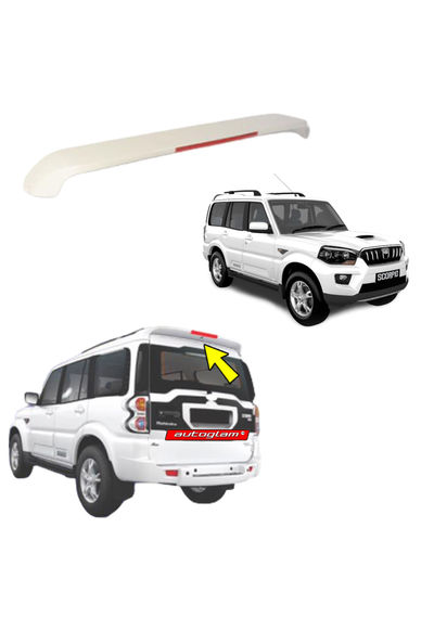 Roof Spoiler with LED Light for Mahindra Scorpio 2014-2017 Models, Color - DIAMOND WHITE, AGMS14RSDW