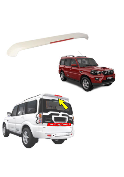 Roof Spoiler with LED Light for Mahindra Scorpio 2014-2017 Models, Color -MOLTEN RED, AGMS14RSMR