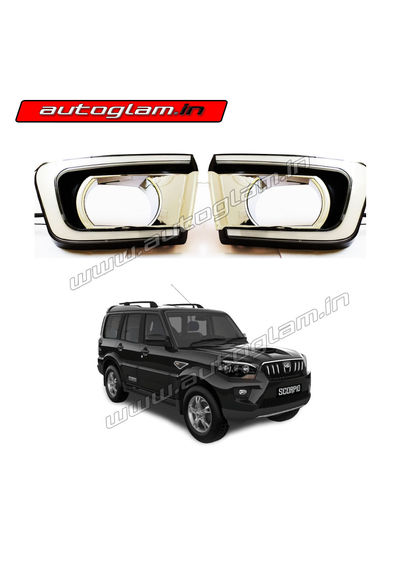 Mahindra Scorpio 2014-2020 LED DRL with Matrix Turn Signal, AGMS29DRL