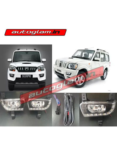 Mahindra Scorpio 2014-2020 LED DRL with Matrix Turn Signal, AGMS012D