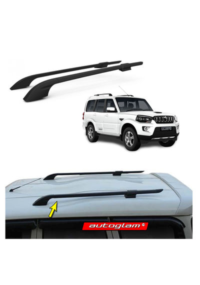 Roof Rails for Mahindra Scorpio 2017-2020 Black Color-Set of 2, Comes with Double Sided Tape, No Drill, AGMS328RR