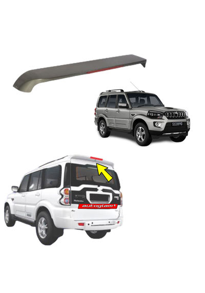 Roof Spoiler with LED Light for Mahindra Scorpio 2017-2020 Models, DSAT SILVER, AGMS17RSDS