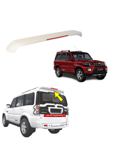 Roof Spoiler with LED Light for Mahindra Scorpio 2017-2020 Models, Color - MOLTEN RED,  AGMS17RSMR