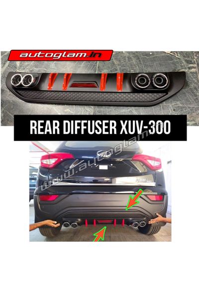 Mahindra XUV300 2019+ Rear Diffuser / Rear Guard / Rear Nudge Guard for all Models, AGMXUV300RD