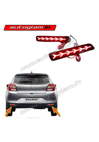 Maruti Suzuki Baleno All Models LED Rear Reflector 6 Arrow Design with wiring, AGMSB90LR