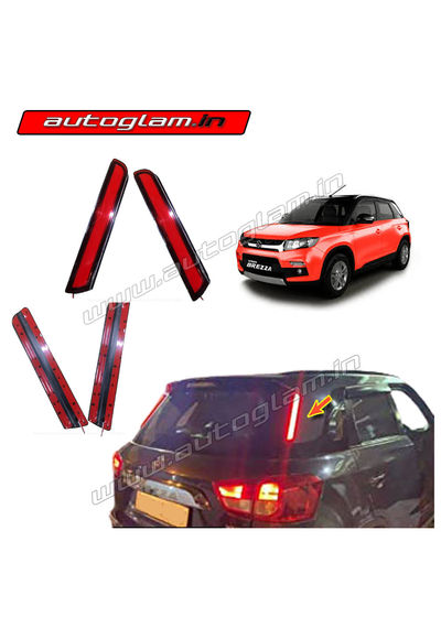 Maruti Suzuki Brezza 2016-2020 Rear Pillar Lights, Tail Brake Lamps, Set of 2 (Right+Left), AGMSVB15PL