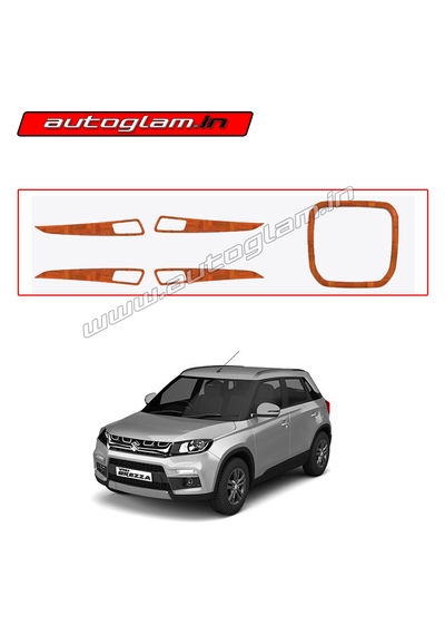 Maruti Suzuki Brezza 2016+ Wooden Interior Kit, Set of 5 Pcs, AGMSB533WK