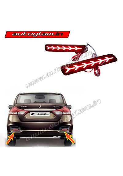 Maruti Suzuki Ciaz All Models LED Rear Reflector 6 Arrow Design with wiring, AGMSC12LR