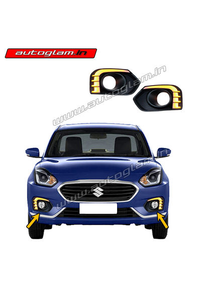 Maruti Suzuki Swift Dzire 2017-2020 Fog Lamp LED DRL with turn indicator, AGMSD304D