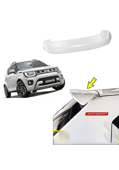 Roof Spoiler for Maruti Suzuki Ignis, Color - Pearl Arctic White, Latest Style, AGMSIRSPAW