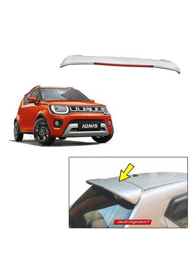 Roof Spoiler with LED Light for Maruti Suzuki Ignis, Color -LUCENT ORANGE, Latest Style, AGMSI20RSLO