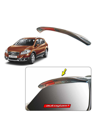 Roof Spoiler with LED Light for Maruti Suzuki S-Cross 2015-2017, Color - CAFFEINE BROWN, Latest Style, 	AGMSC15RSCB