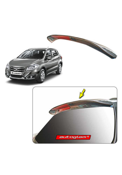 Roof Spoiler with LED Light for Maruti Suzuki S-Cross 2015-2017, Color - GRANITE GREY, Latest Style, AGMSC15RSGG