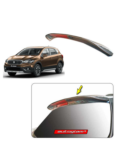 Roof Spoiler with LED Light for Maruti Suzuki S-Cross 2017-2019, Color - CAFFEINE BROWN, Latest Style, 	AGMSC17RSCB