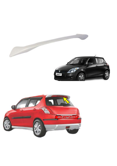 Roof Spoiler for Maruti Suzuki Swift 2011-17, Color - GLISTENING GREY, Latest Style, AGMSS11RSGG1