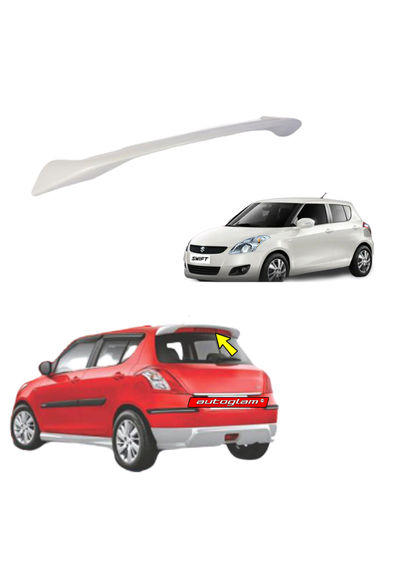 Roof Spoiler for Maruti Suzuki Swift 2011-17, Color - PEARL ARCTIC WHITE, Latest Style, AGMSS11RSAW