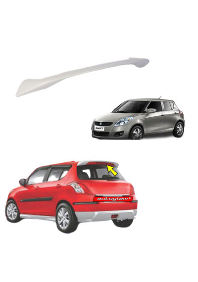 Roof Spoiler for Maruti Suzuki Swift 2011-17, Color - SILKY SILVER, Latest Style, AGMSS11RSSS