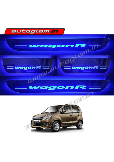 Maruti Suzuki Wagon R 2015 Model Door Blue LED Sill Plates-Set of 4 Pcs, AGMSW69DSP