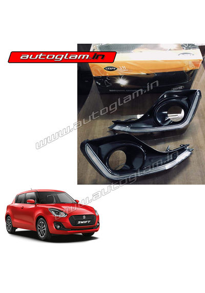 Maruti Suzuki Swift 2018-2020 Fog Lamp DRL with Blue, White and Orange LED, AGMS336DRL