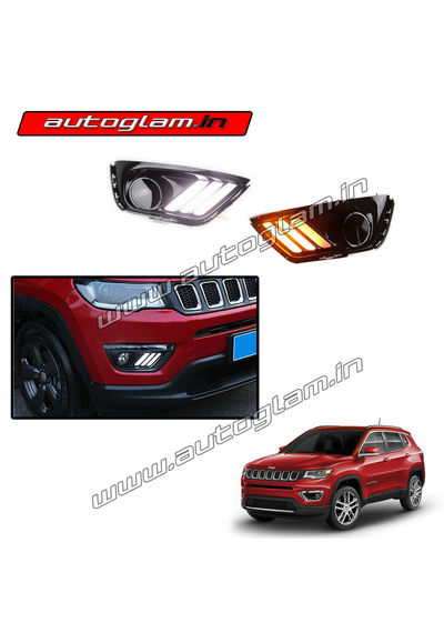 Jeep Compass Mustang Style DRL Fog Lamp with Indicator, AGJC25FL