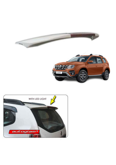 Roof Spoiler with LED Light for Renault Duster 2012-19 Models, Color - Cayenna Orange, AGRDRSCO2