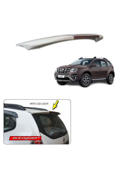 Roof Spoiler with LED Light for Renault Duster 2012-19 Models, Color - Mahogany Brown, AGRDRSMB2