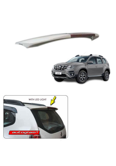 Roof Spoiler with LED Light for Renault Duster 2012-19 Models, Color - Moonlight Silver, AGRDRSCMS2