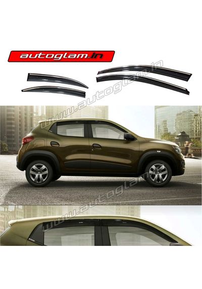 Renault Kwid Wind Visor / Door Visor with Chrome Line, AGRK15WVCL