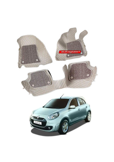 7D Car Mats Compatible with Renault Pulse, Color - Beige, AGRP7D2