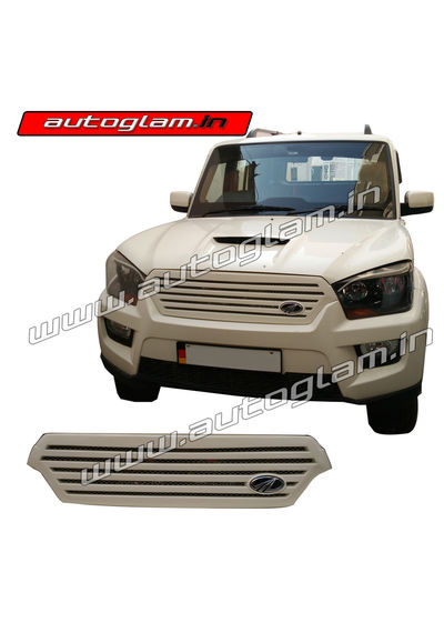 AGMS907FG, MAHINDRA SCORPIO 2014+ Range Rover Style Front Grill, Color-White