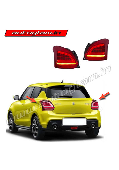 Maruti Suzuki Swift 2018+ MERC Style LED Tail Light with RED Glass, AGMSS18M