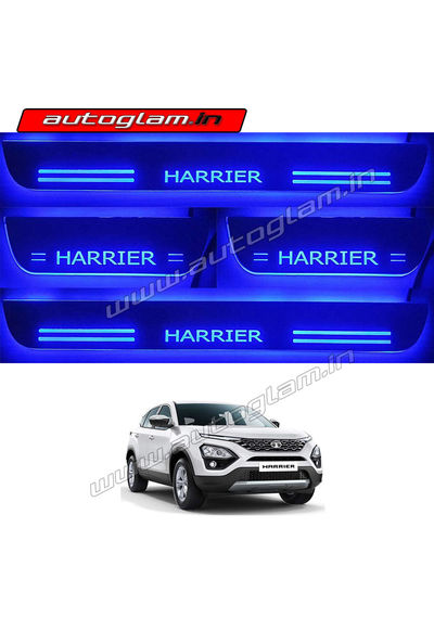 Tata Harrier Door Blue LED Sill Plates-Set of 4 Pcs, AGTH47DSP