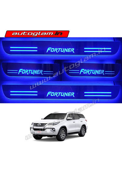 Toyota Fortuner 2016+ Models Door Blue LED Sill Plates-Set of 4 Pcs, AGTF56DSP