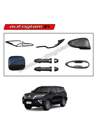 Toyota Fortuner 2016-20 Black Show Kit, Set of 6 Items, AGTFBSK39