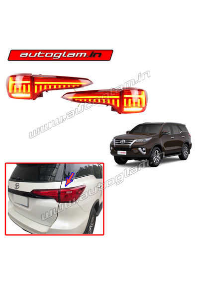 Toyota Fortuner 2016-2020 Audi A7 Style LED Tail Light-RED GLASS, AGTF902LTR