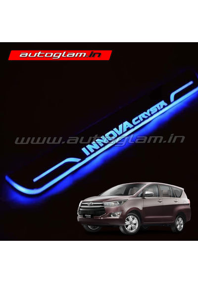 Toyota Innova Crysta Door Blue LED Sill Plates-Set of 4 Pcs, AGIC16BLED