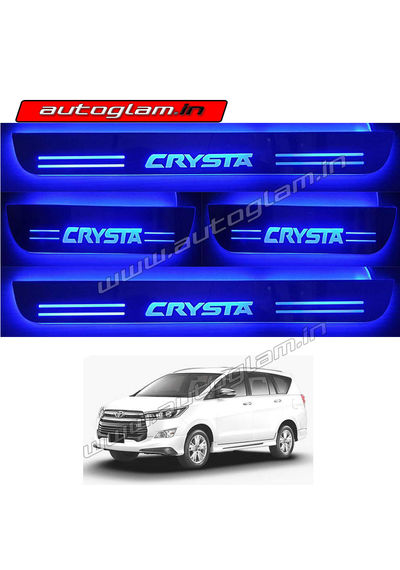 Toyota Innova Crysta Door Blue LED Sill Plates-Set of 4 Pcs, AGIC72DSP