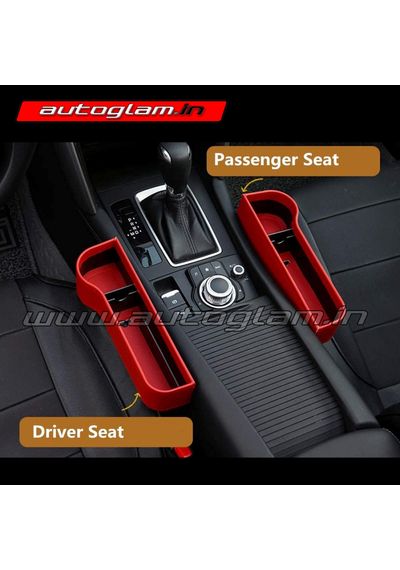 Universal for All Car Leather PU Car Console Side Storage Pockets, Set of 2, AGUC587CC