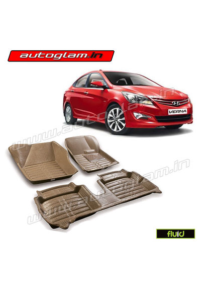 5D Bucket Fitting Car Mats for Hyundai Verna Old Models Color - Beige, AGHV35BG