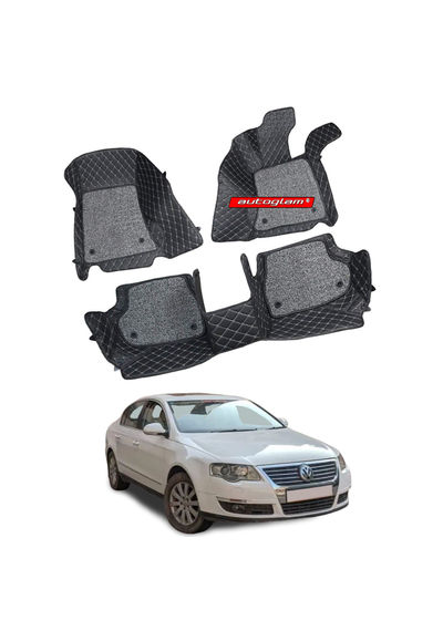 7D Car Mats Compatible with Volkswagen Passat 2009-2010, Color - Black, AGVWPO7D1