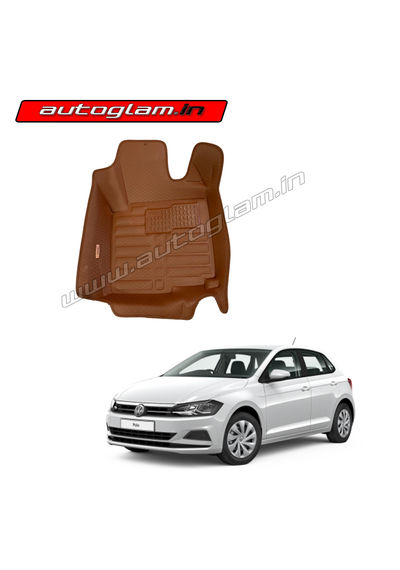 5D Bucket Fitting Car Mats for Volkswagen Polo All Models, Color - Brick Brown, AGVWP62BB