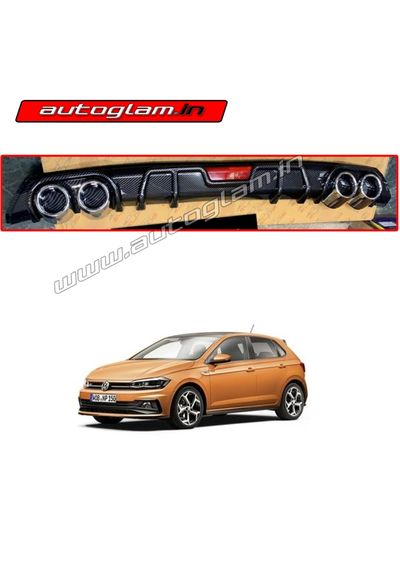 Volkswagen Polo 2010-2020 Carbon Fibre Style Rear Diffuser / Rear Guard for all Models, AGVWP369CF