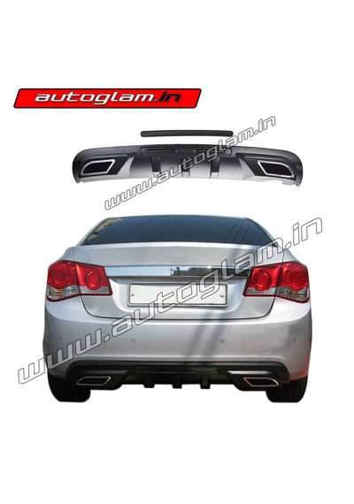 Chevrolet Cruze 2009-12 Rear Bumper Diffuser with Chrome Exhaust Tip, AGCD613MB