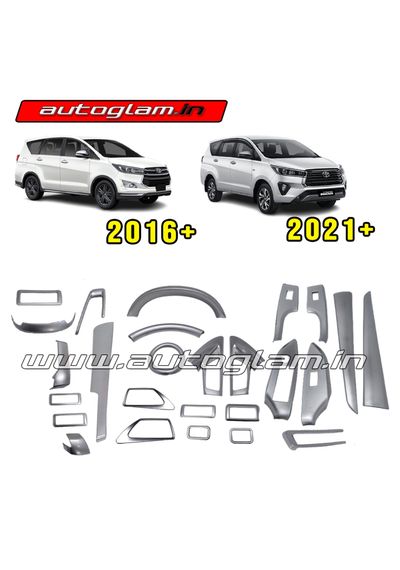 Toyota Innova Crysta  Interior Decoration Silver Matte Kit 26 Pc Set, AGTI51CA