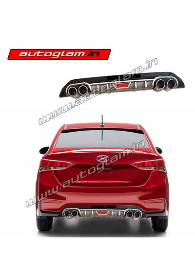 Hyundai Verna 2017+Rear Diffuser with Round Chrome Tip, AGHVRD171