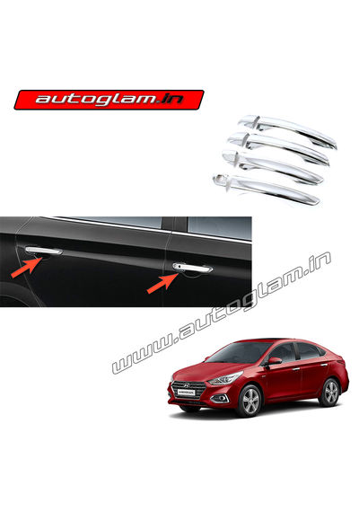 AGHV17HC, Hyundai Verna 2017+ Chrome Handle Cover-Set of 4 pieces