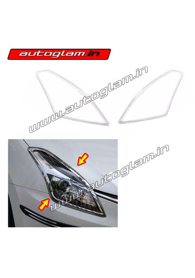 AGMSB33CA, Maruti Suzuki Baleno Chrome Headlight Cover - Set of 2 Pcs