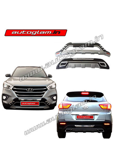 Hyundai CRETA 2018+ Facelift Nudge Guard|Bumper Guard with Rear Diffuser, AGHC901NG18