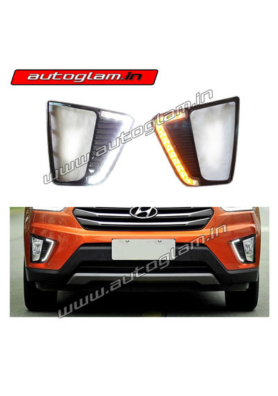 Hyundai Creta 2015-2018 Single DRL LED Type Fog Light Cover, AGHC017D